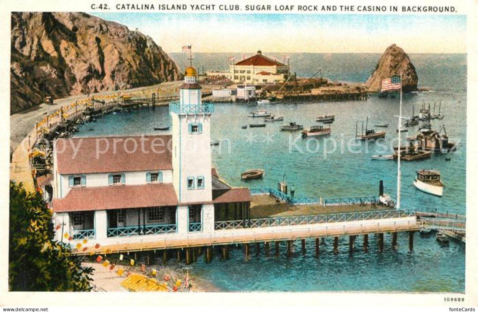 13307973 Catalina Island Yacht Club Sugar Loaf Rock And The Casino Catalina Isla - Sonstige & Ohne Zuordnung