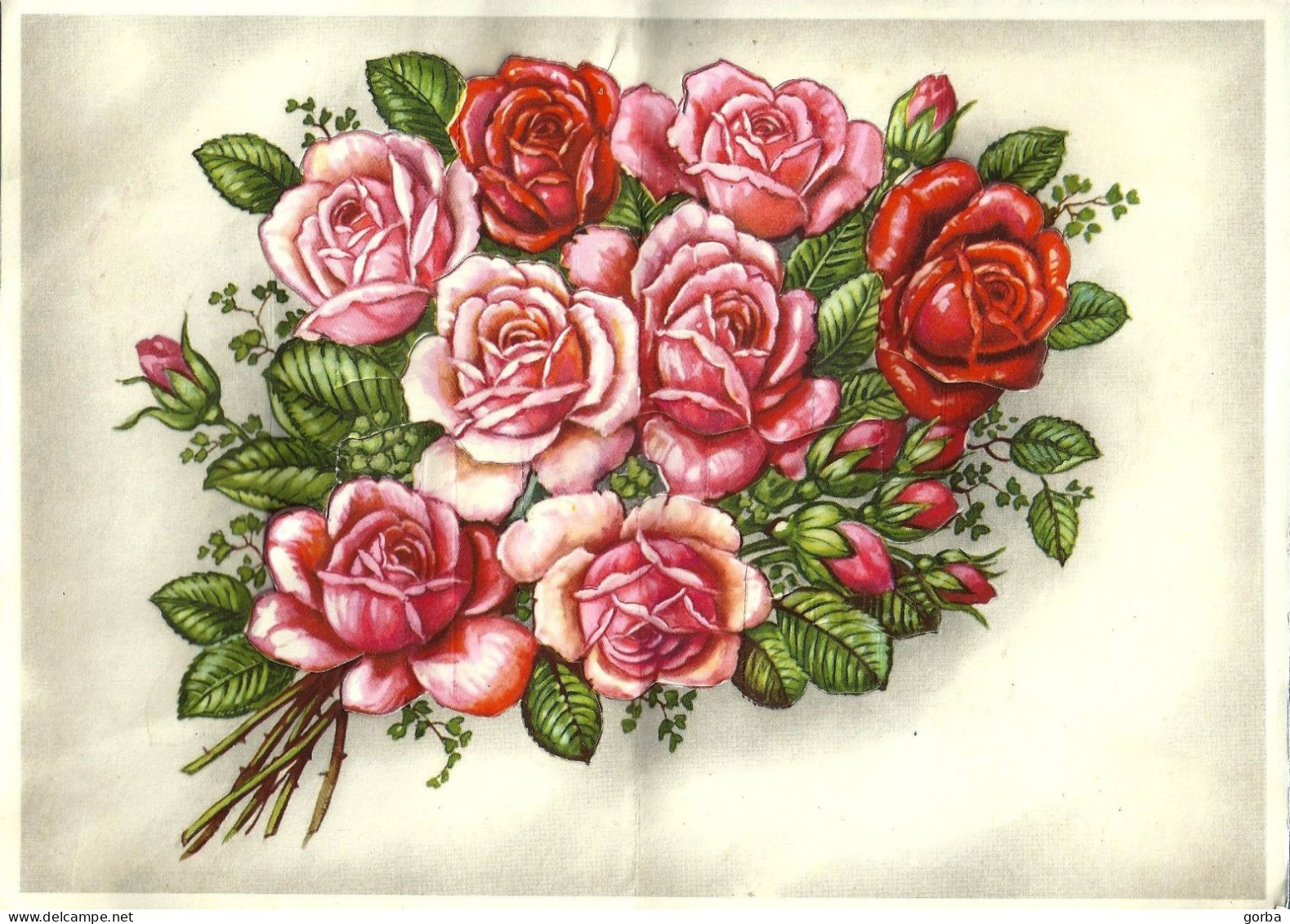 *CPM - Cartes De Voeux Double à Systeme - Bouquet De Roses - - Nieuwjaar
