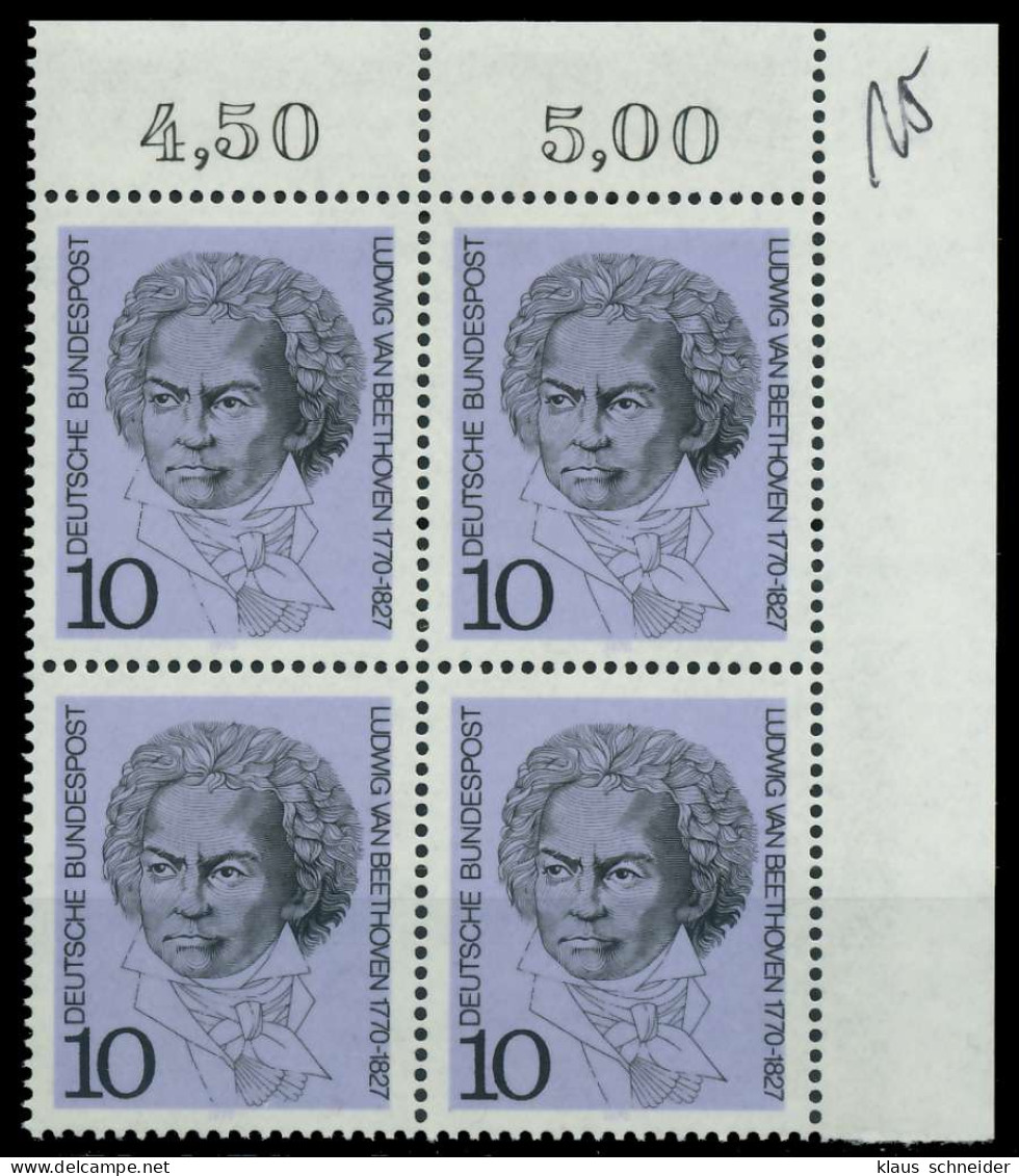 BRD 1970 Nr 616 Postfrisch VIERERBLOCK ECKE-ORE X7F3586 - Neufs
