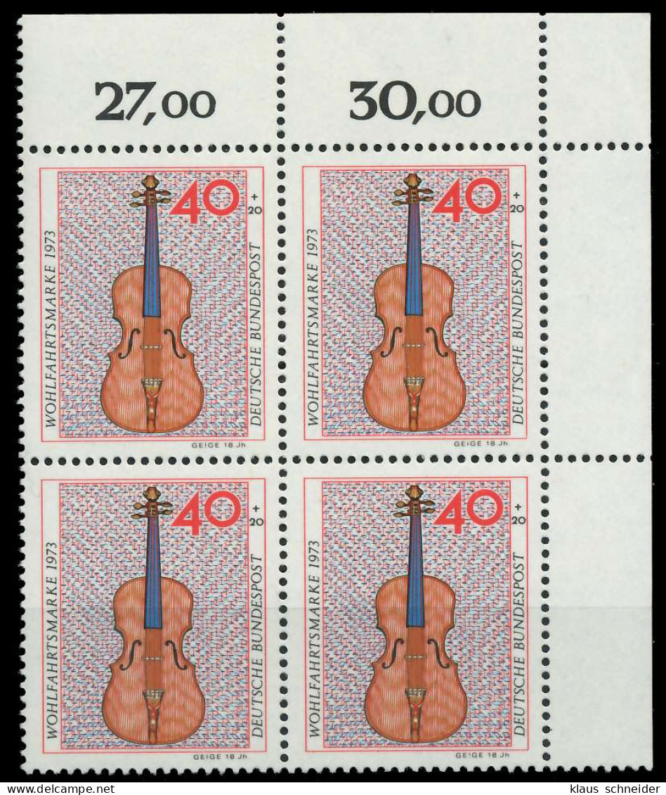 BRD 1973 Nr 784 Postfrisch VIERERBLOCK ECKE-ORE X7FF9AA - Neufs