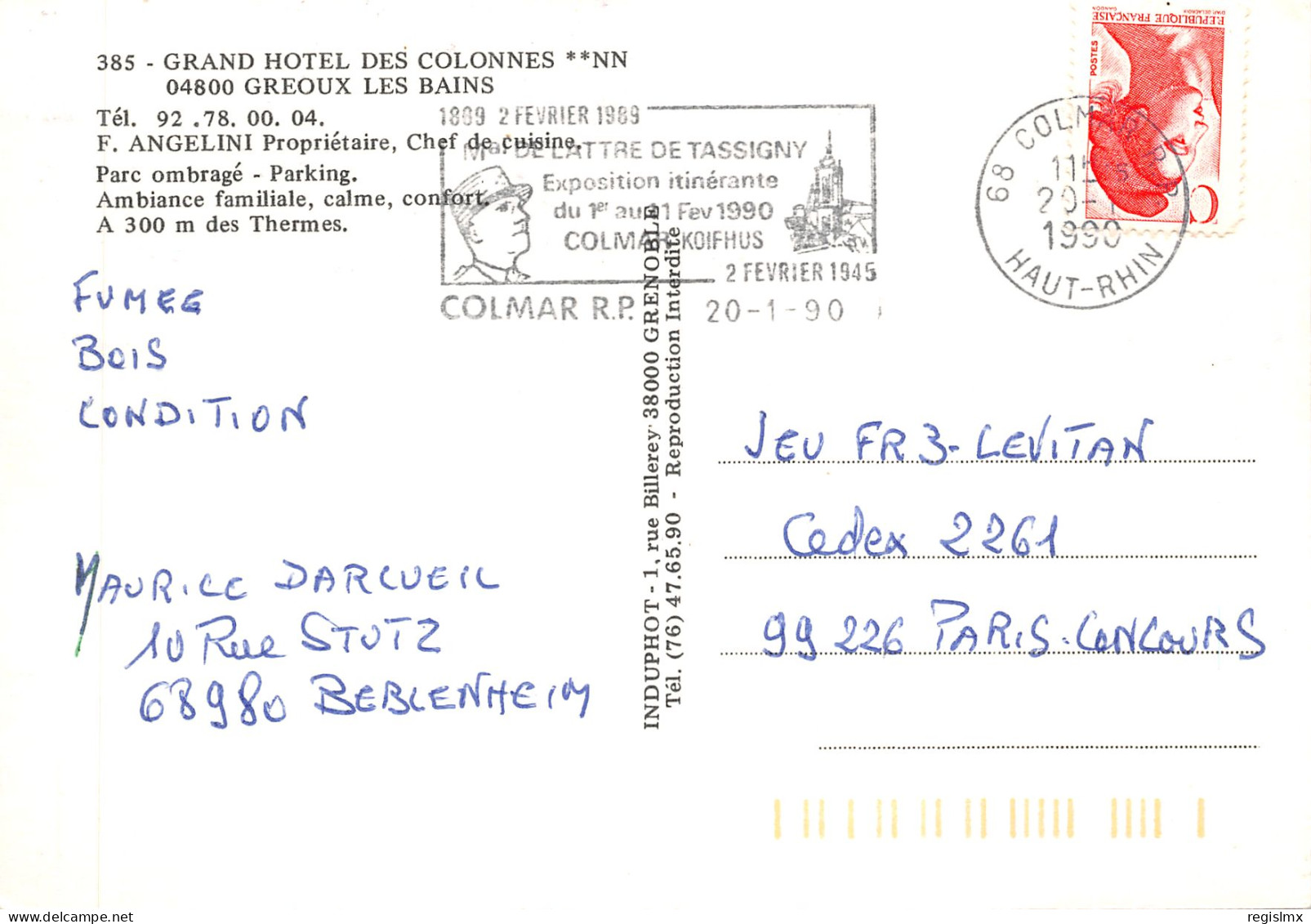 04-GREOUX LES BAINS-GRAND HOTEL DES COLONNES-N°524-C/0033 - Gréoux-les-Bains