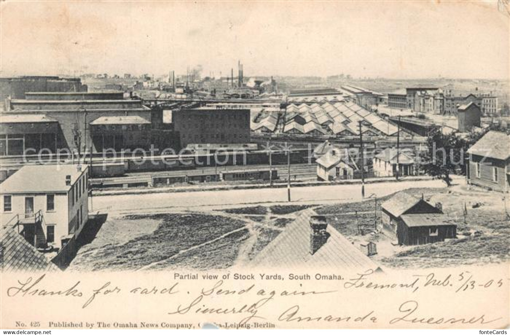 13307910 Fremont_Nebraska Partial View Of Stock Yards South Omaha - Andere & Zonder Classificatie