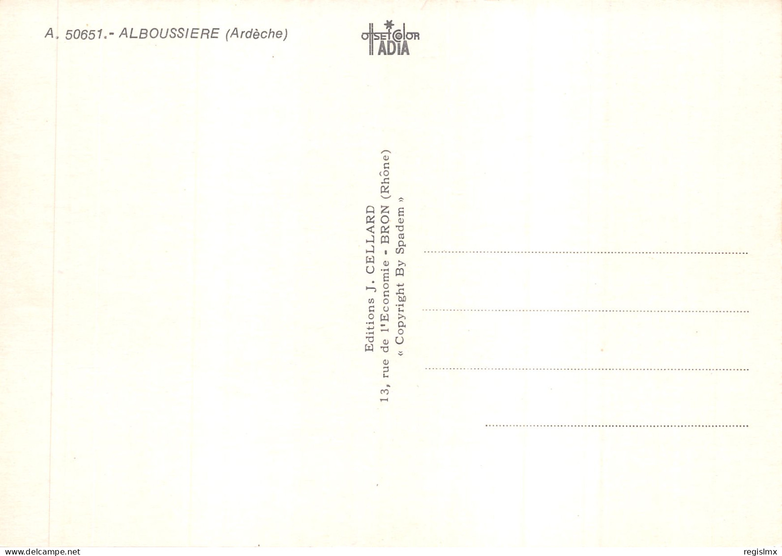 07-ALBOUSSIERE-N°525-B/0103 - Autres & Non Classés