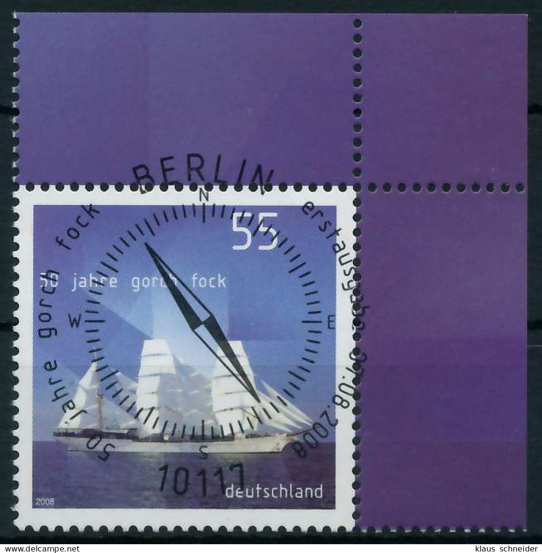 BRD 2008 Nr 2686 ESST Zentrisch Gestempelt ECKE-ORE X848732 - Used Stamps