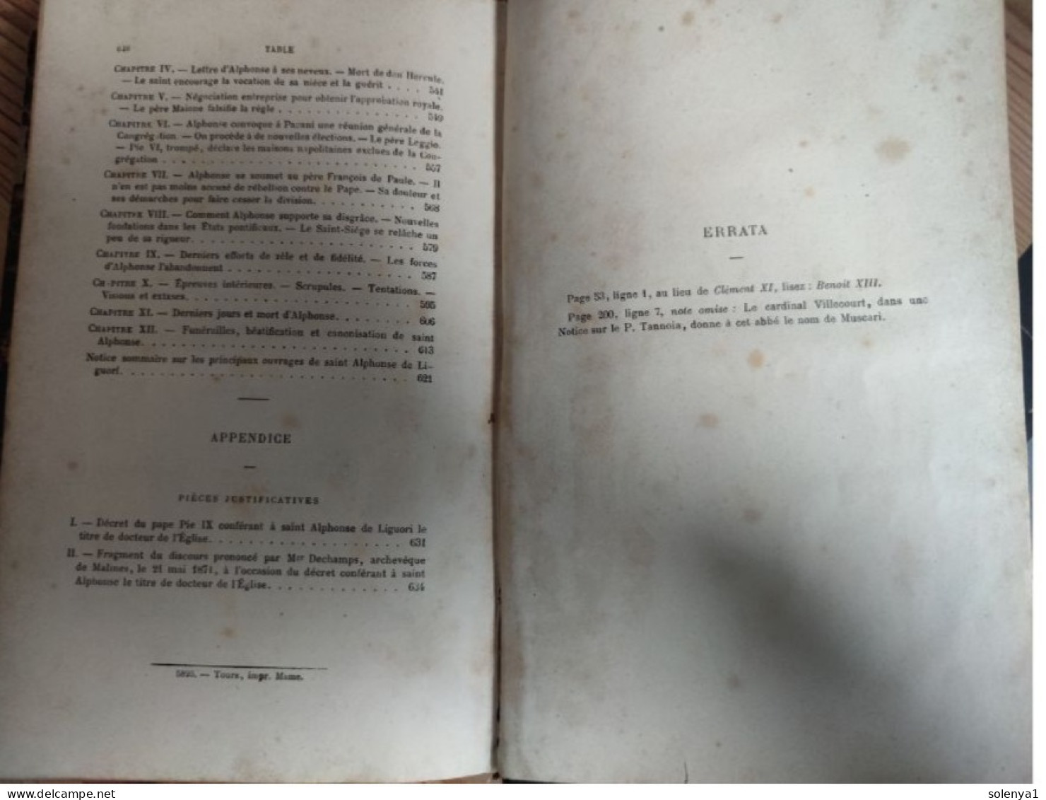 Livre Ancien Histoire De Saint Alphonse De Liguori - Sonstige & Ohne Zuordnung