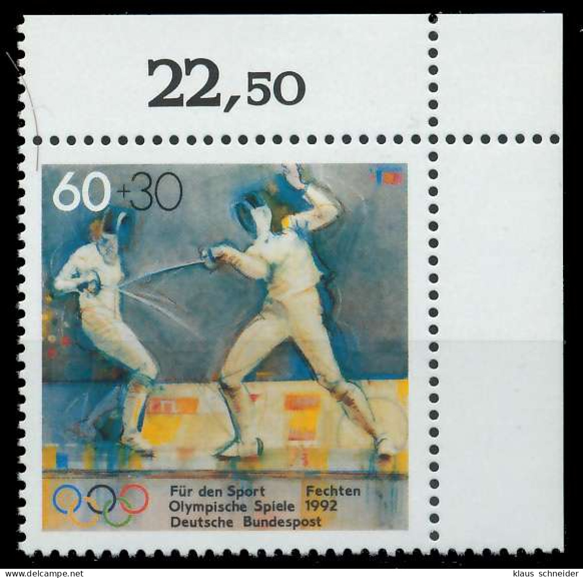 BRD 1992 Nr 1592 Postfrisch ECKE-ORE X85EFCE - Unused Stamps