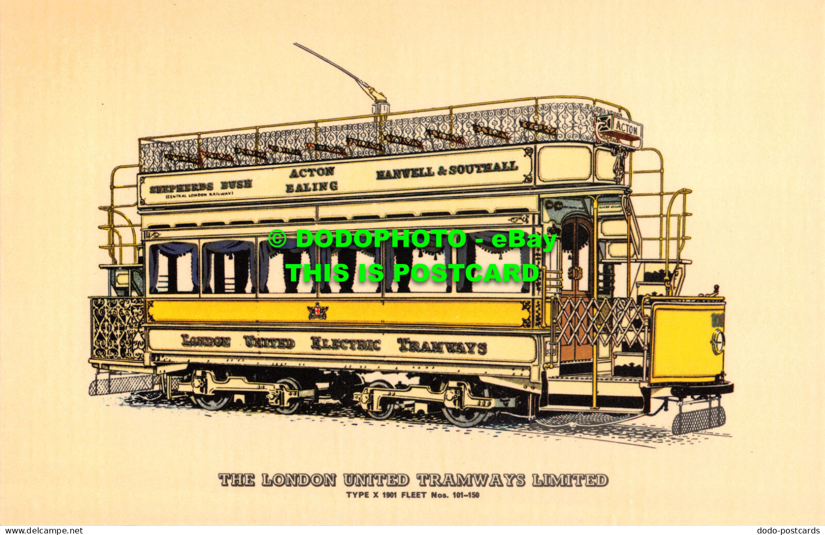 R522355 The London United Tramways Limited. Type X 1901. Fleet Nos. 101. 150. Pr - Autres & Non Classés