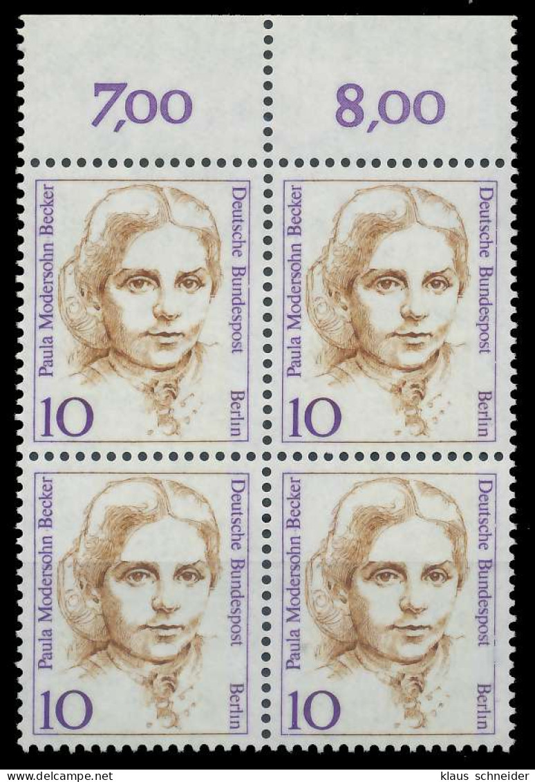 BERLIN DS FRAUEN Nr 806 Postfrisch VIERERBLOCK ORA X8F9156 - Unused Stamps
