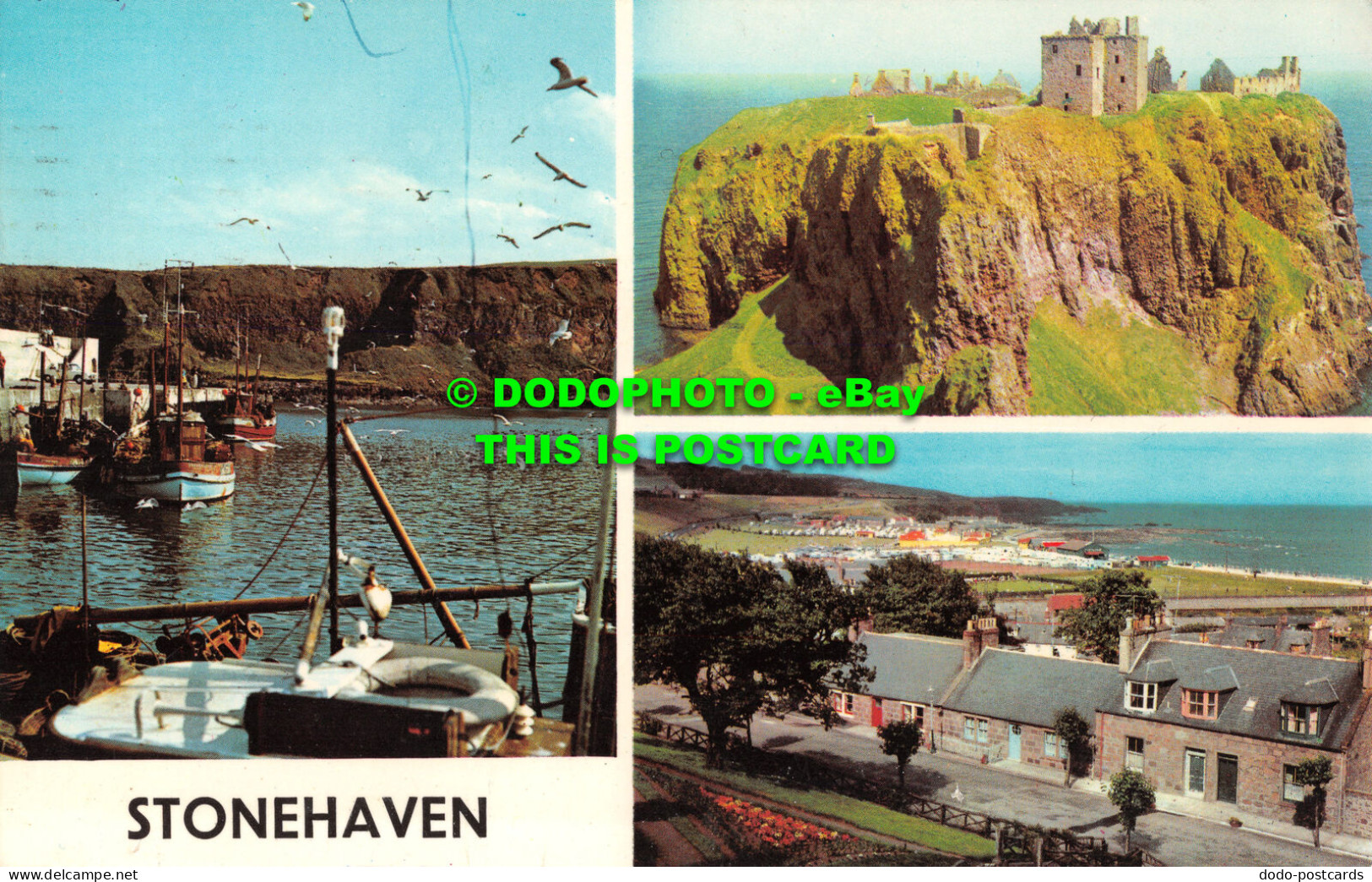 R522372 Stonehaven. The Harbour. Dunnottar Castle. Looking North. Multi View. 19 - Welt