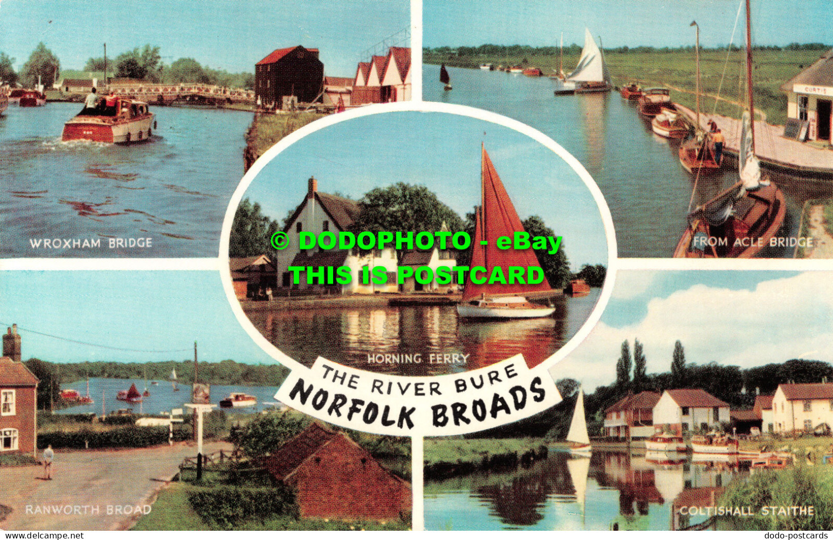 R522172 Norfolk Broads. The River Bure. Horning Ferry. Wroxham Bridge. J. Salmon - Welt