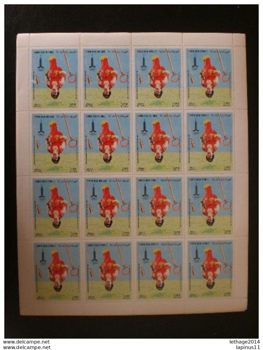 Yemen 16 Complete Mint Set Never Hinged .1982 Tribute You Fly The Olympic Games In 1980. - Yémen