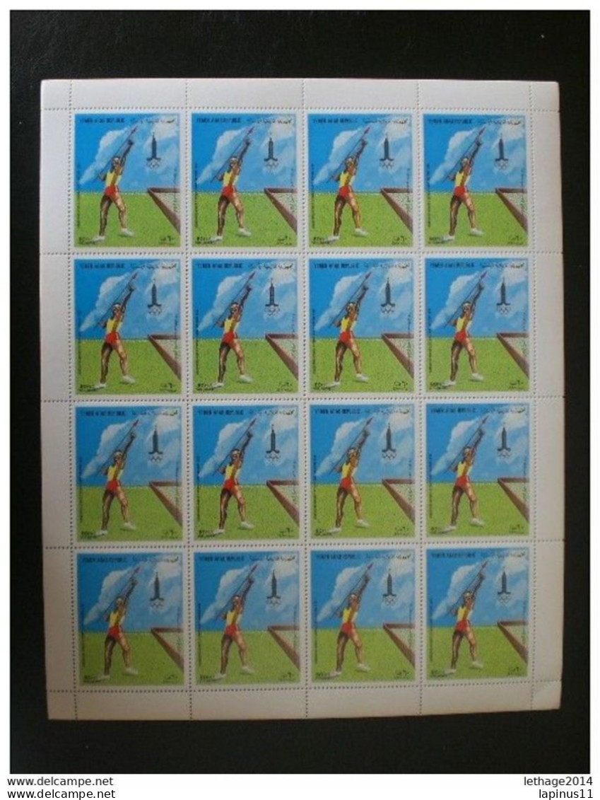 Yemen 16 Complete Mint Set Never Hinged .1982 Tribute You Fly The Olympic Games In 1980. - Yémen