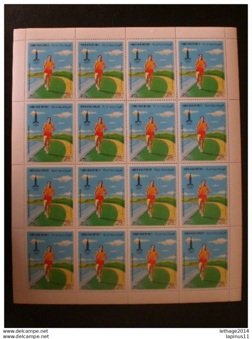 Yemen 16 Complete Mint Set Never Hinged .1982 Tribute You Fly The Olympic Games In 1980. - Yemen