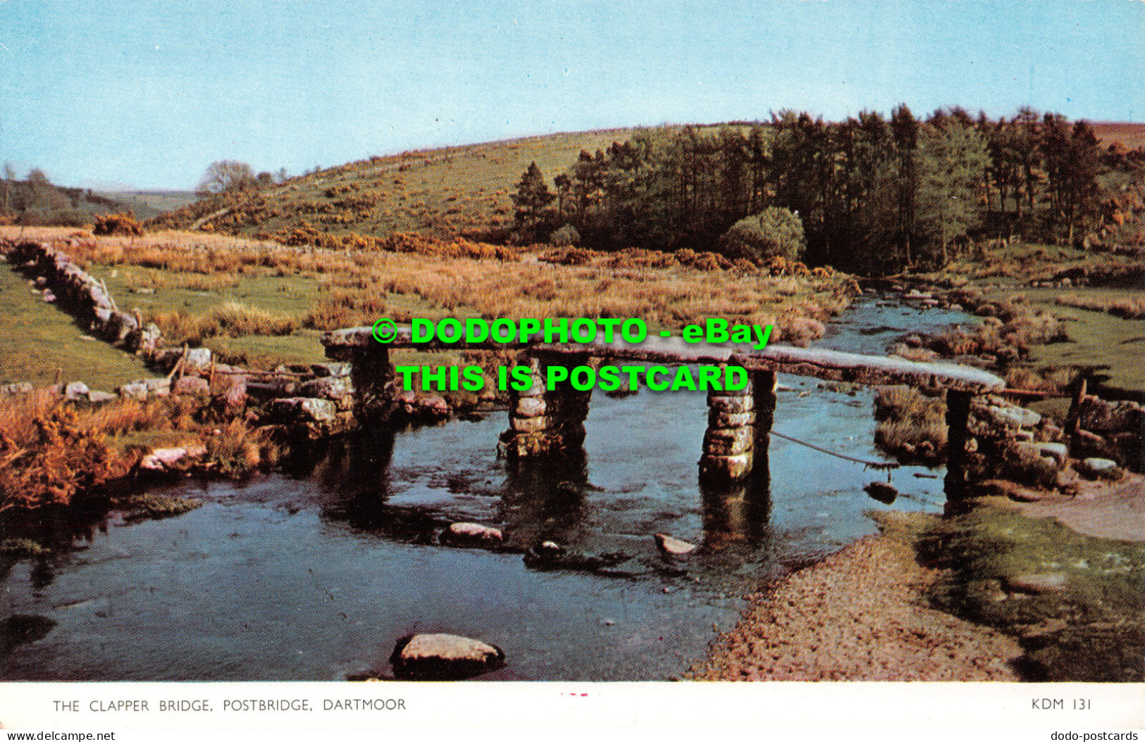 R522375 Dartmoor. Postbridge. The Clapper Bridge. Jarrold. Cotman Color - Welt