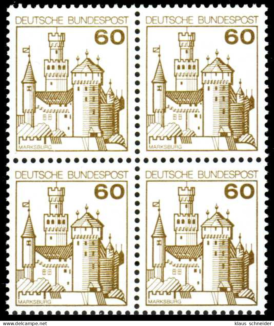 BRD DS BURGEN U. SCHLÖSSER Nr 917 Postfrisch VIERERBLOC S9887FE - Unused Stamps