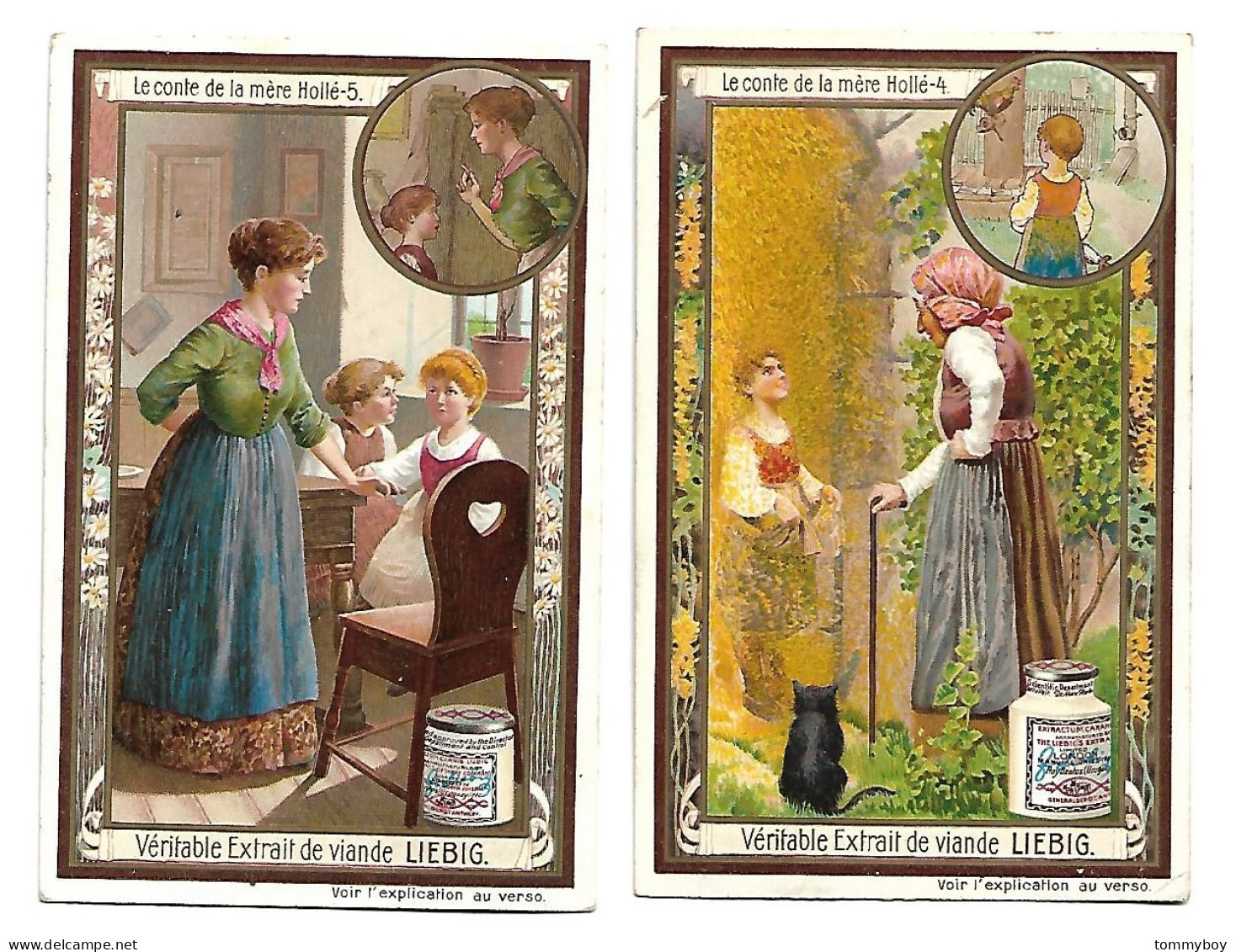 S 851, Liebig 6 Cards, Le Conte De La Mère Hollé (one Card Has Smaal Damage At One Corner), (ref B22) - Liebig