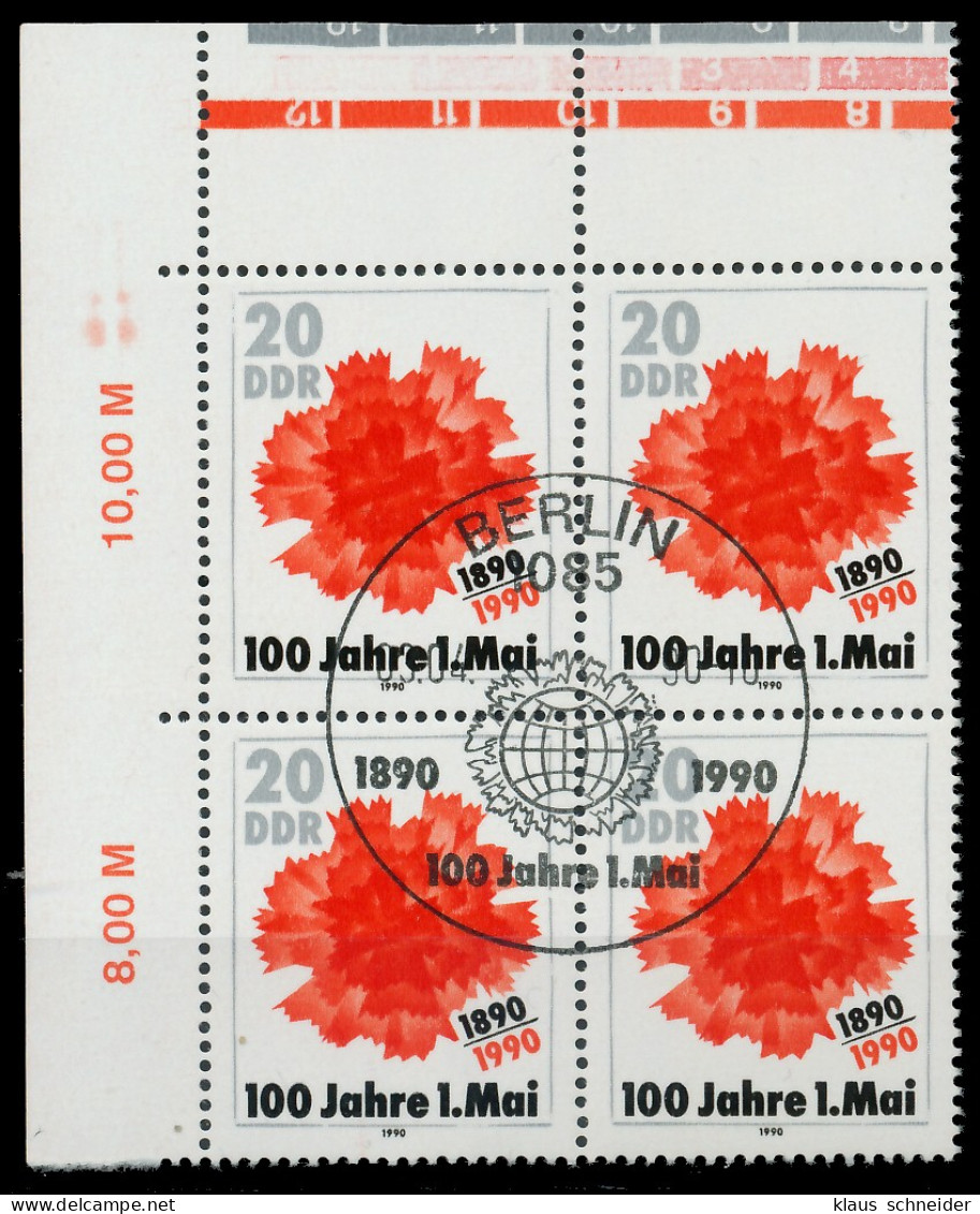 DDR 1990 Nr 3323 ESST Zentrisch Gestempelt VIERERBLOCK ECKE- X04B44E - Usados