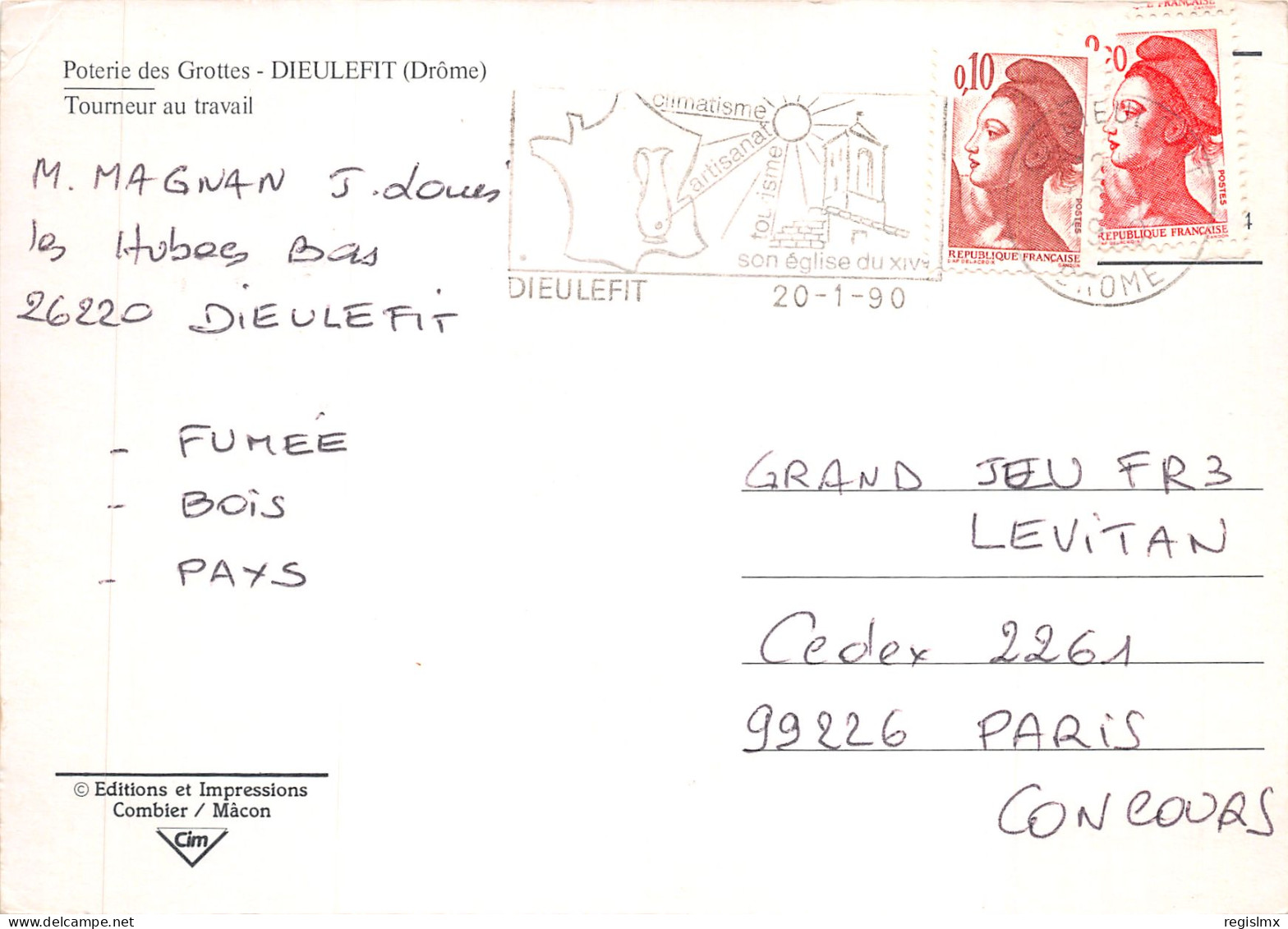 26-DIEULEFIT-POTERIE-TOURNEUR AU TRAVAIL-N°527-C/0393 - Dieulefit