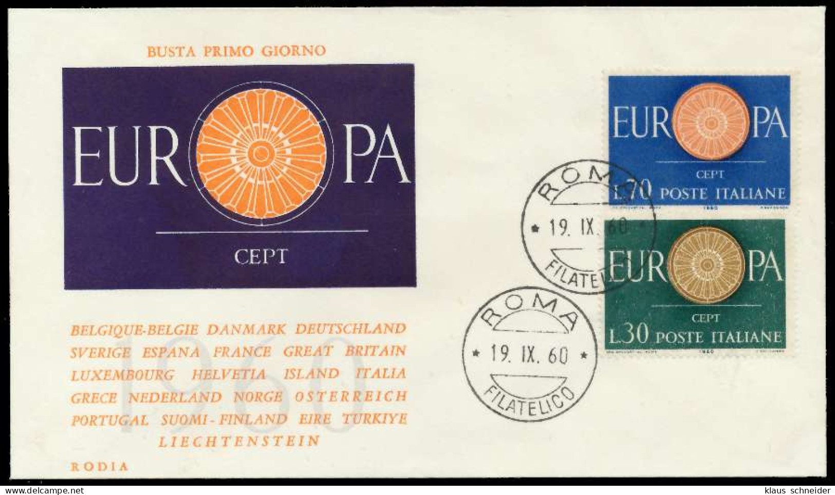 ITALIEN 1960 Nr 1077-1078 BRIEF FDC X0894E2 - 1946-60: Marcophilia