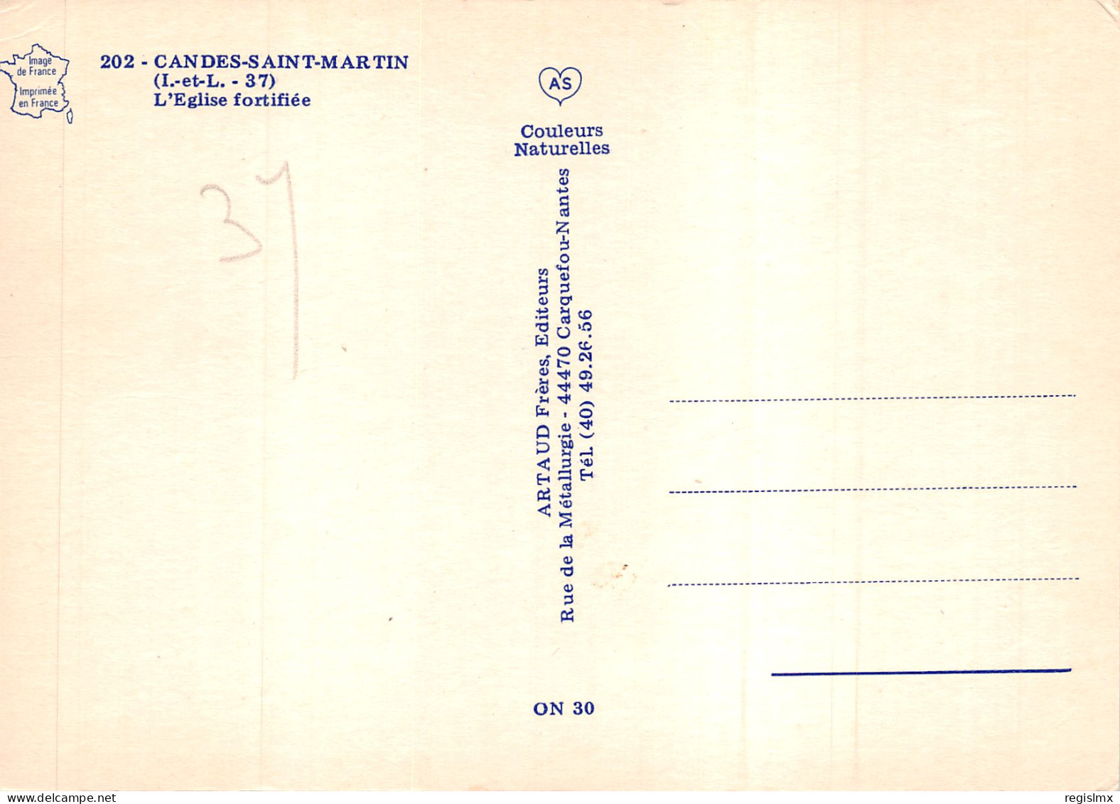 37-CANDES SAINT MARTIN-N°528-D/0393 - Other & Unclassified