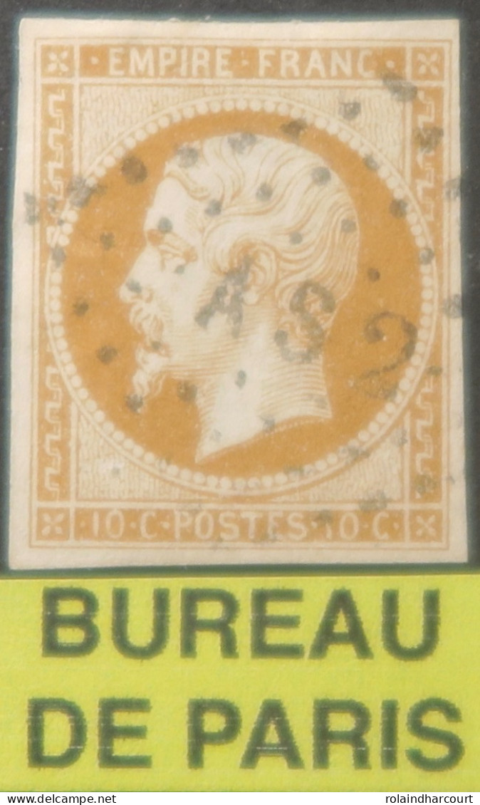 X1122 - FRANCE - NAPOLEON III N°13Ba - BUREAU " AS2 " De PARIS - 1853-1860 Napoleone III