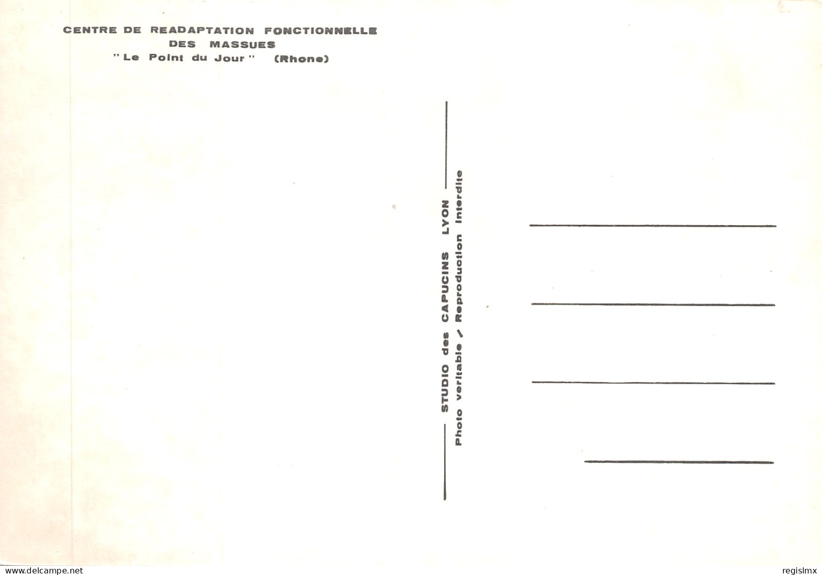 69-CENTRE DE READAPTATION DES MASSUES-N°533-D/0245 - Sonstige & Ohne Zuordnung