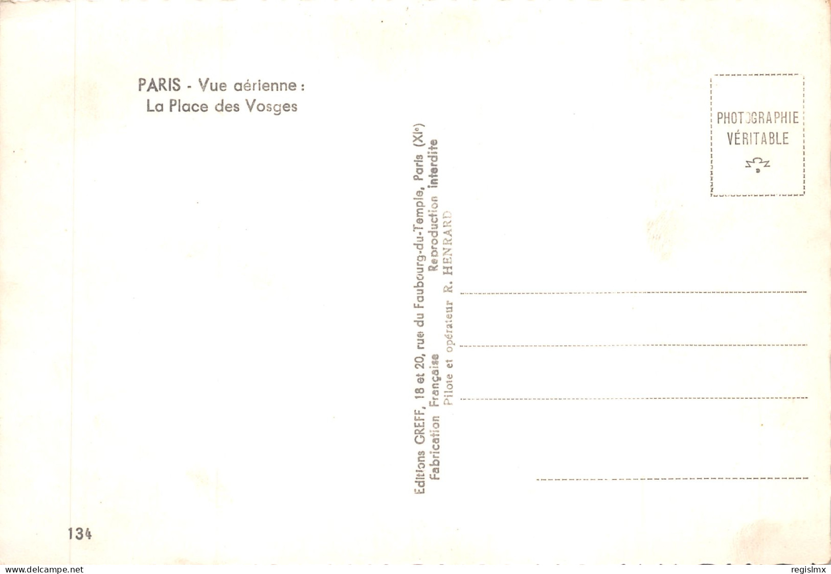 75-PARIS-PLACE DES VOSGES-N°535-A/0231 - Autres & Non Classés