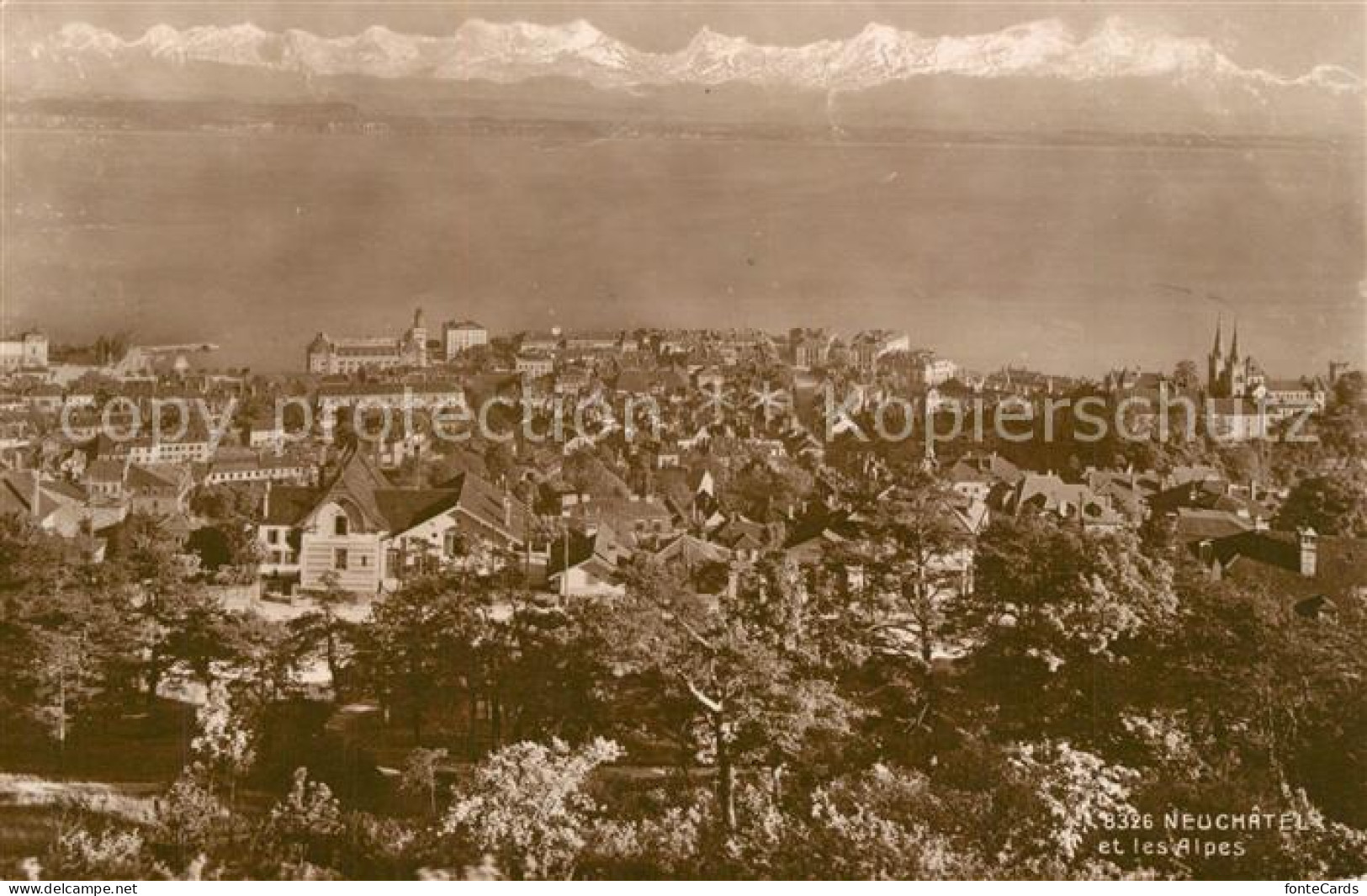 13303983 Neuchatel NE Fliegeraufnahme Mit See Und Alpen Neuchatel NE - Autres & Non Classés