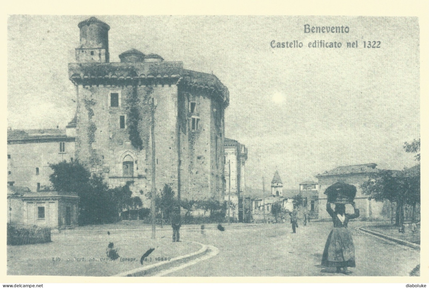 (BN) BENEVENTO, CASTELLO EDIFICATO NEL 1322 - Cartolina Nuova, Ristampa - Benevento