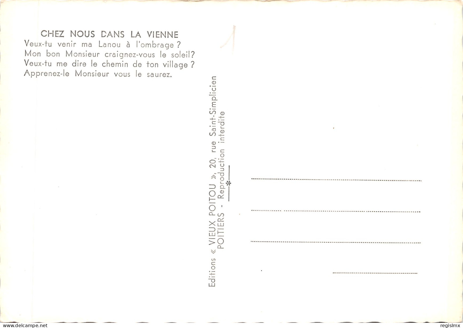 86-FOLKLORE DE LA VIENNE-COSTUMES-N°536-C/0181 - Other & Unclassified