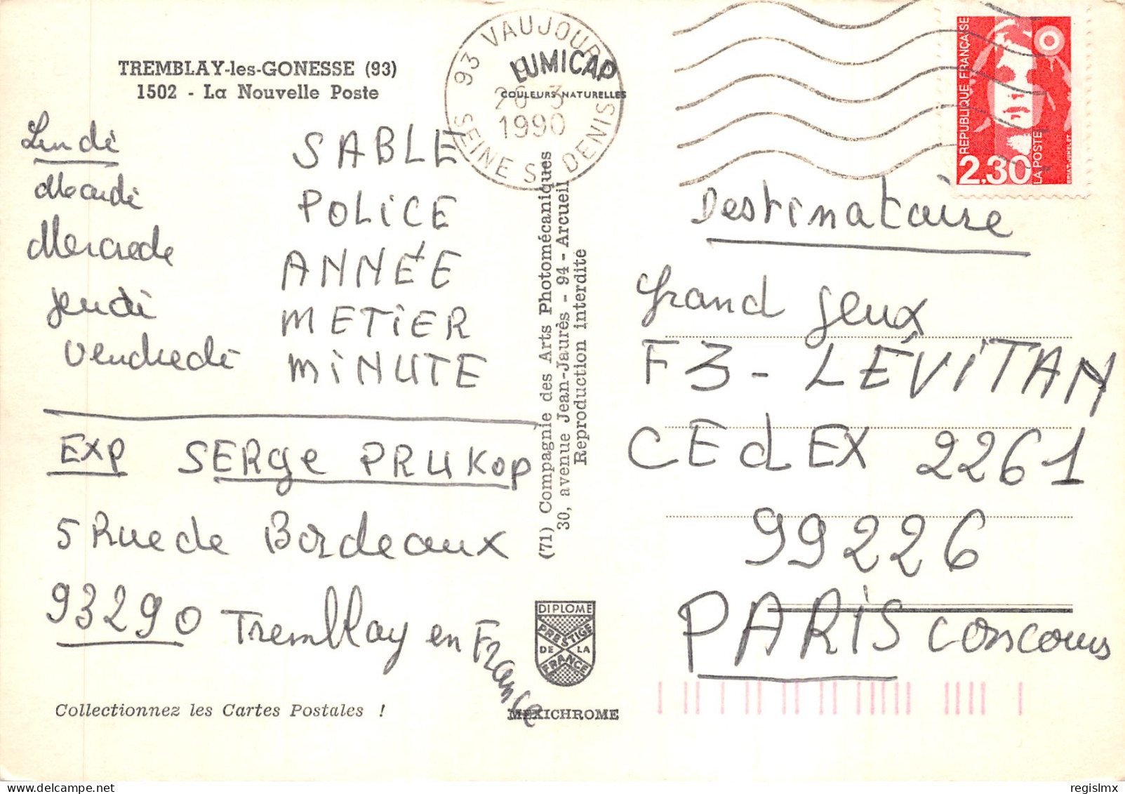 93-TREMBLAY LES GONESSE-N°537-B/0177 - Other & Unclassified
