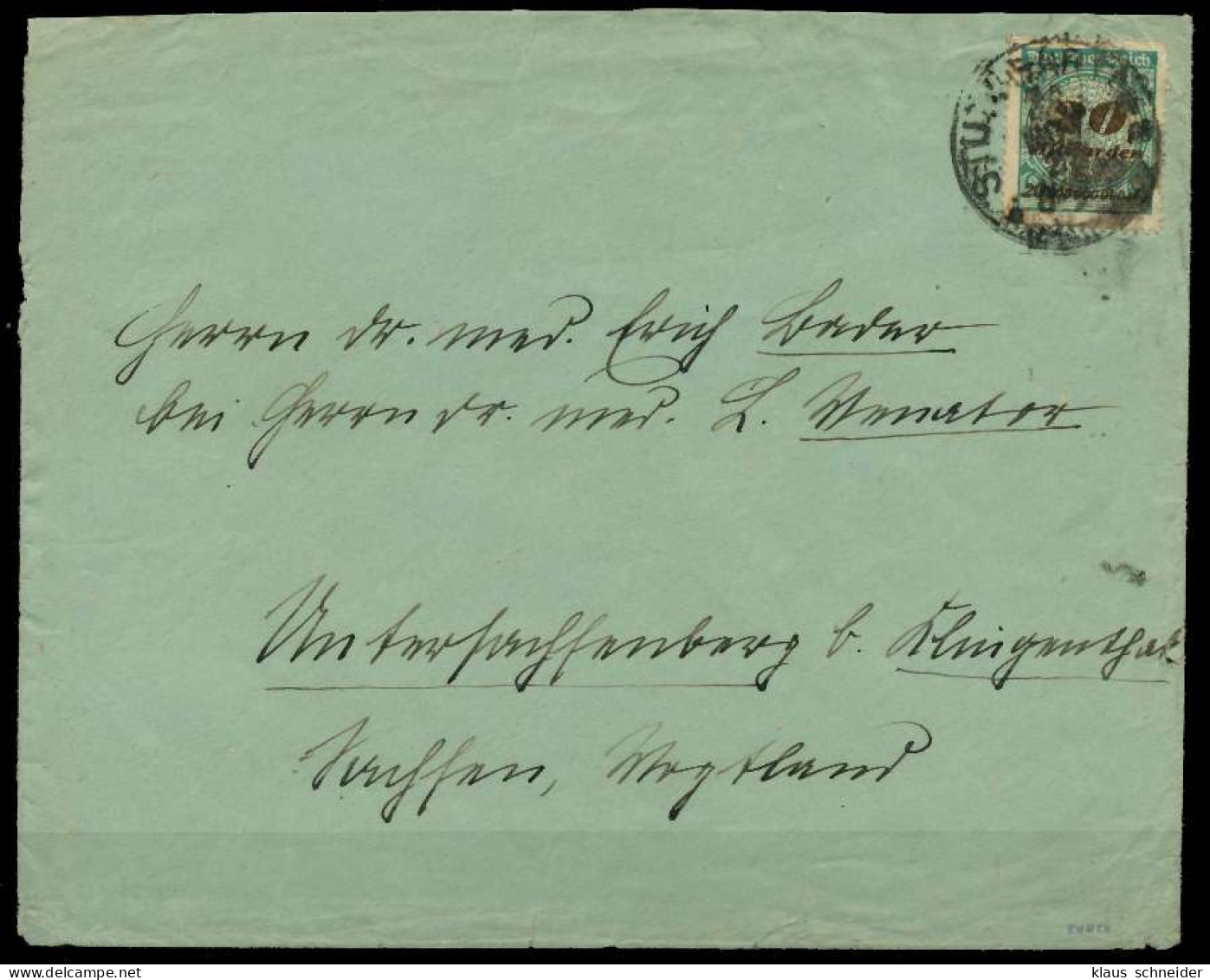 DEUTSCHES REICH 1923 INFLA Nr 329A BRIEF EF X2985EA - Cartas & Documentos