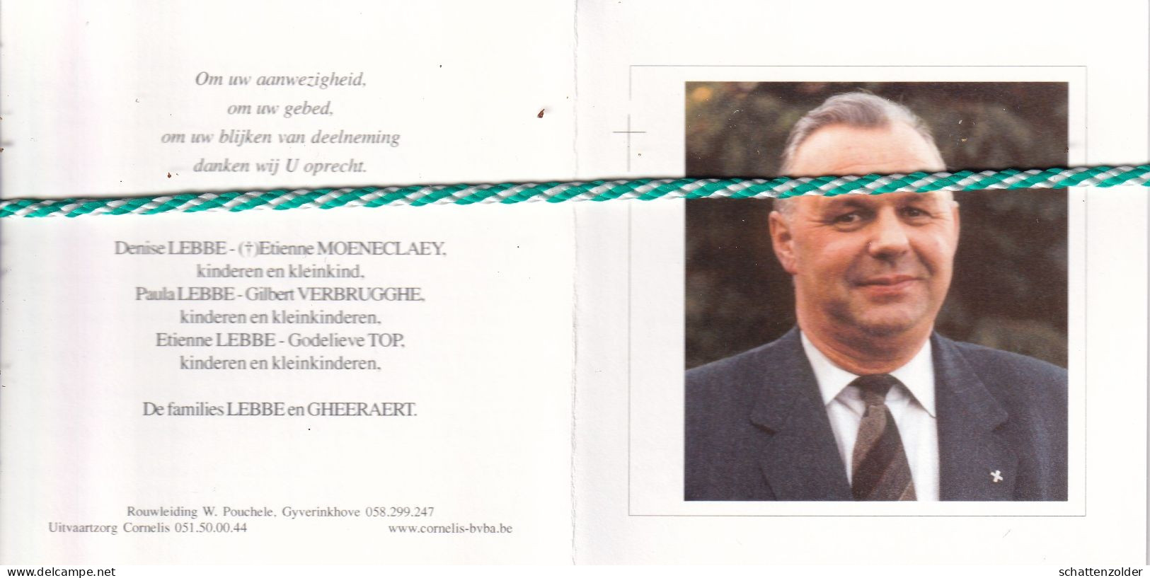 Priester Wilfried Lebbe, Leisele 1935, Roeselare 2005. Torhout,Vlamertinge,Ingelmunster,Lendelede. Foto - Obituary Notices