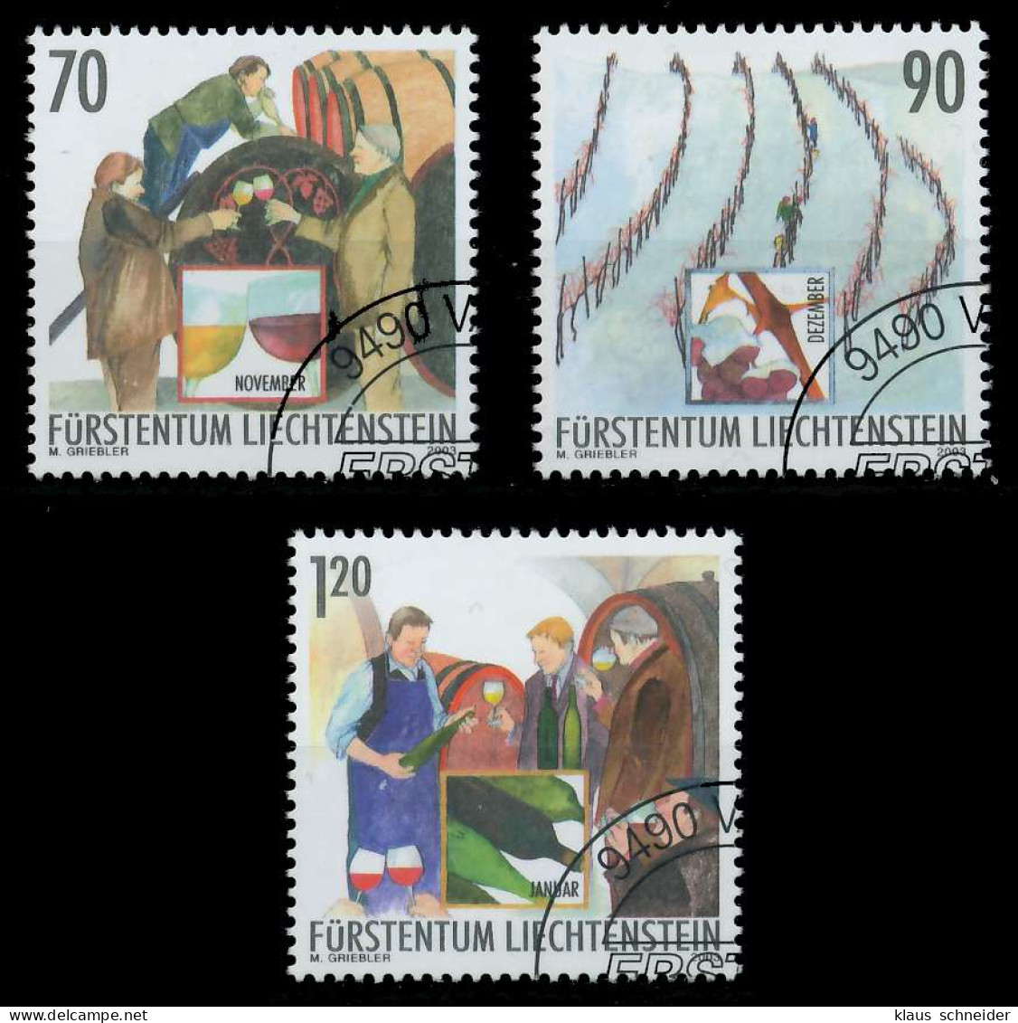 LIECHTENSTEIN 2003 Nr 1333-1335 Gestempelt X2987F6 - Gebruikt