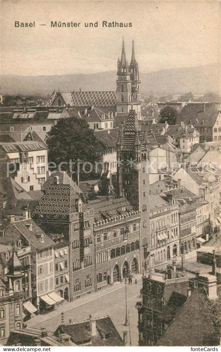 13301854 Basel BS Stadtbild Mit Muenster Und Rathaus Basel BS - Altri & Non Classificati