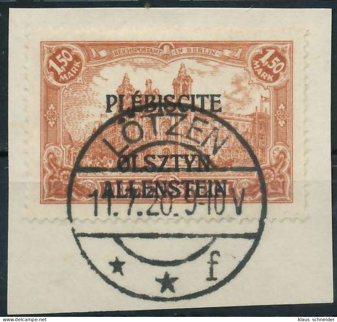 ALLENSTEIN Nr 12b Zentrisch Gestempelt Briefstück Gepr. X45349E - Altri & Non Classificati