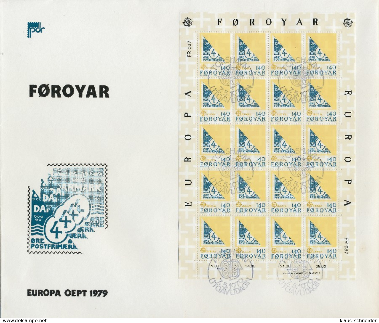 FÄRÖER 1979 Nr 43-44 Zentrisch Gestempelt FDC X558406 - Färöer Inseln