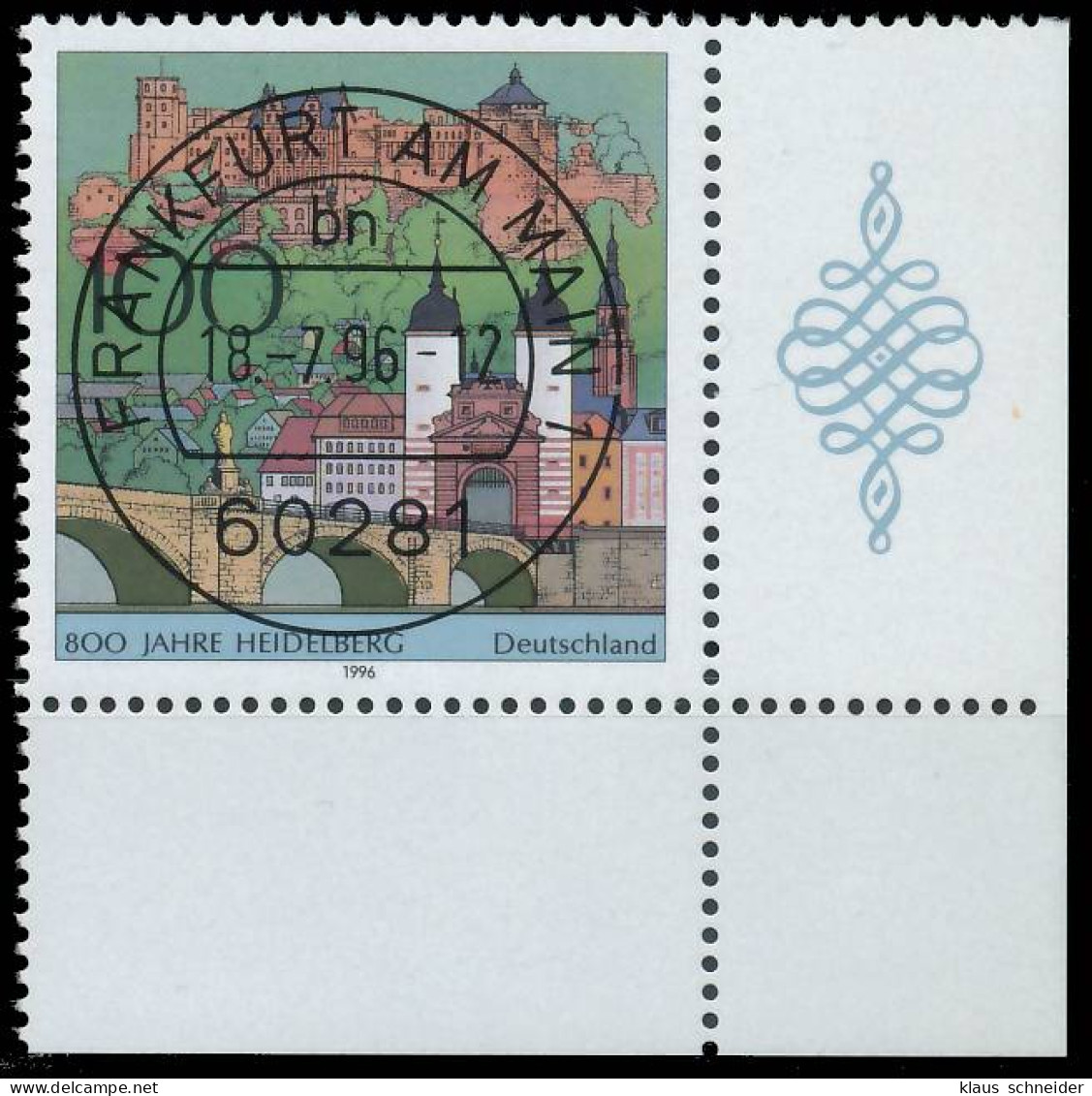 BRD BUND 1996 Nr 1868 Zentrisch Gestempelt ECKE-URE X565FC2 - Used Stamps