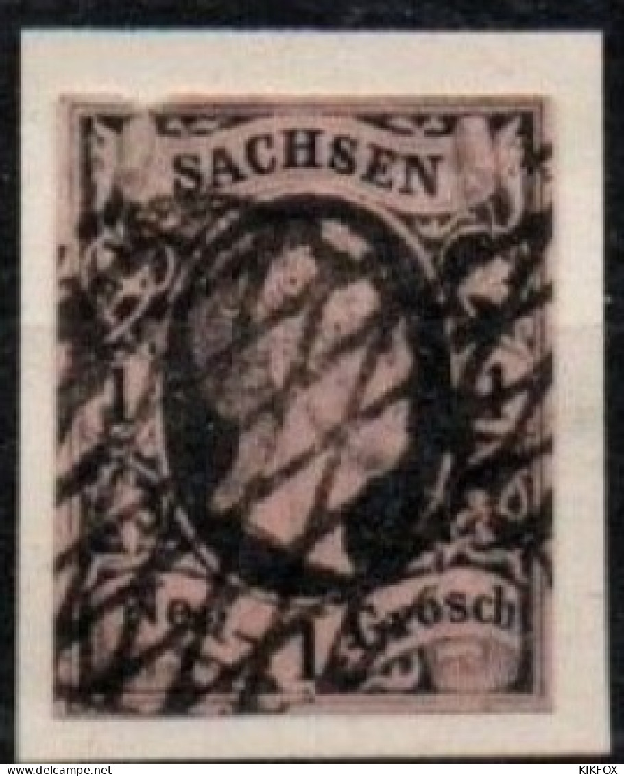 ALTDEUTSCHLAND ,SACHSEN, 1851, MI 4, 1 NGR, KÖNIG FRIEDRICH AUGUST II, GESTEMPELT,OBLITERE - Saxony