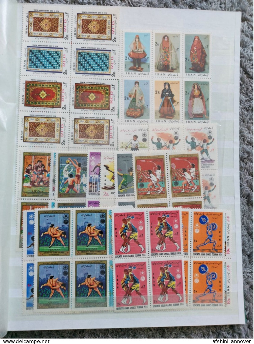 Iran Shah Pahlavi Shah تمام تمبرهای بلوک سال ۱۳۵۳  Commemorative Stamps Issued In Year 1353 (21/3/1974-20/3/1975) - Iran