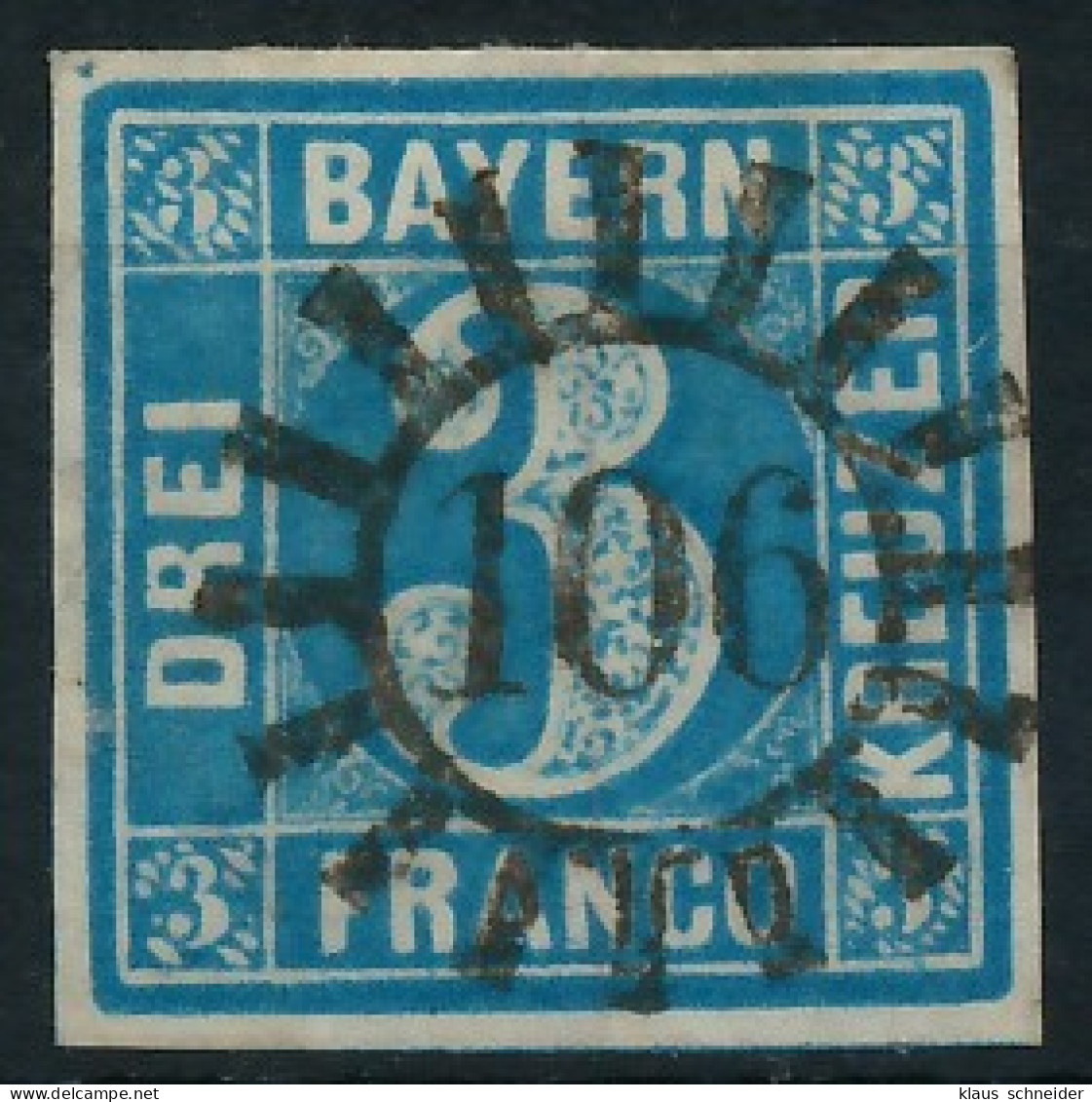 BAYERN MÜHLRADSTEMPEL AUF Nr 2II GMR 106 ZENTR- X6DE196 - Used