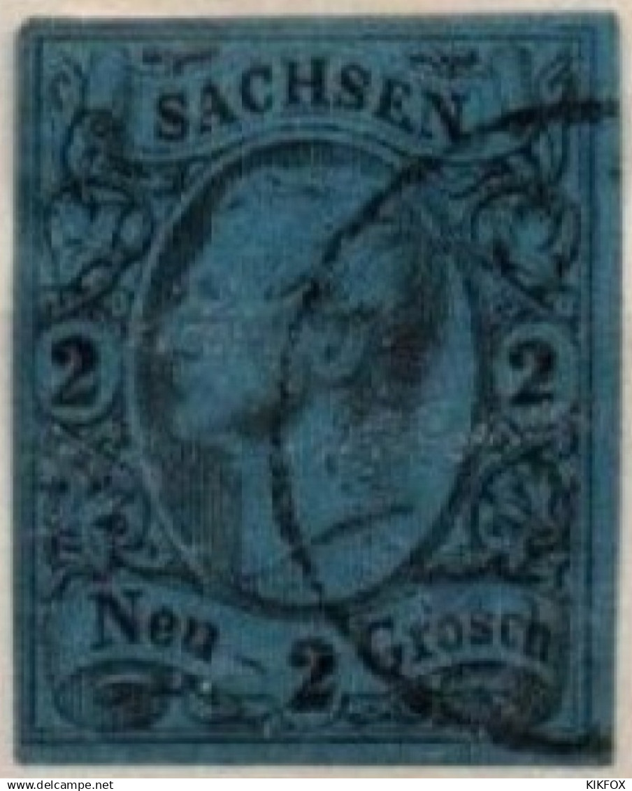 ALTDEUTSCHLAND ,SACHSEN, 1855 - 1856, MI 10, 2 NGR, KÖNIG JOHANN ULBRICHT, GESTEMPELT,OBLITERE - Saxony