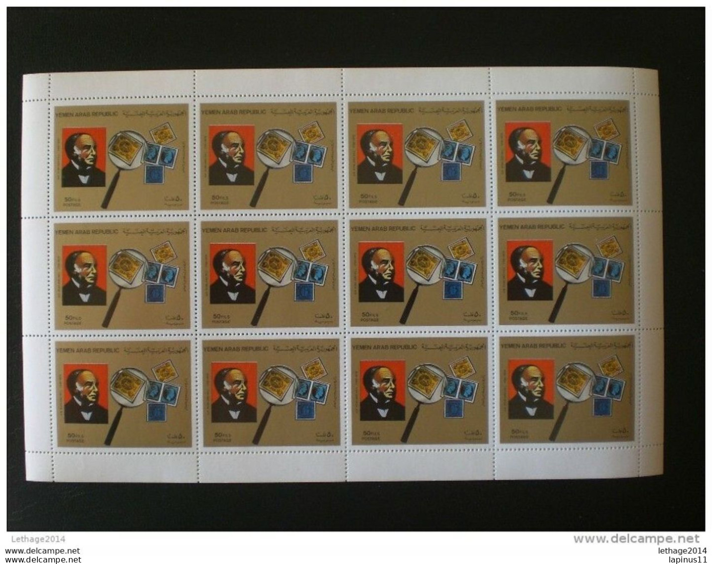 STAMPS يمني Yemen 1981 Airmail - Sir Rowland Hill Commemoration BLOCK 12 SERY MNH + 2 SHEET - Jemen