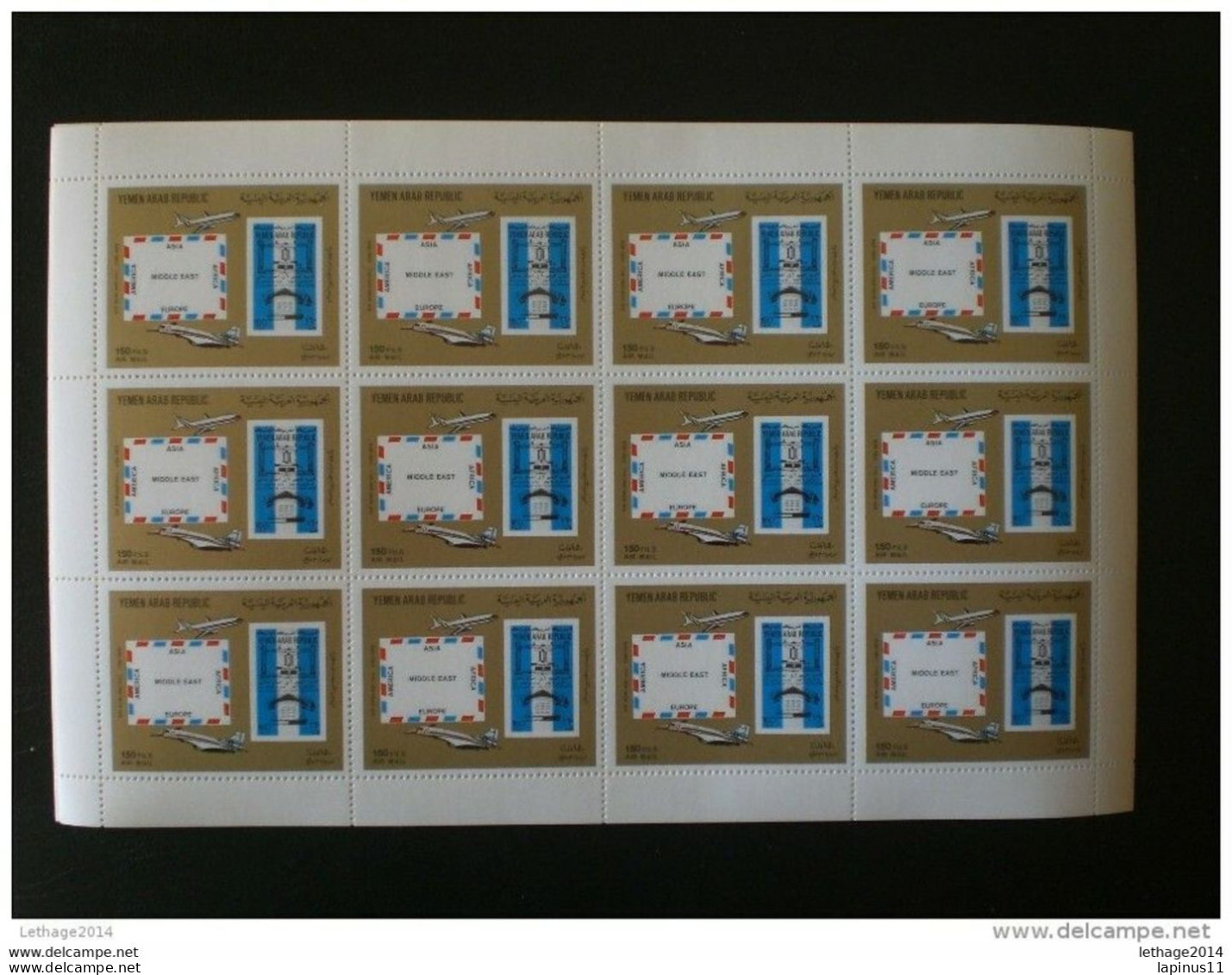 STAMPS يمني Yemen 1981 Airmail - Sir Rowland Hill Commemoration BLOCK 12 SERY MNH + 2 SHEET