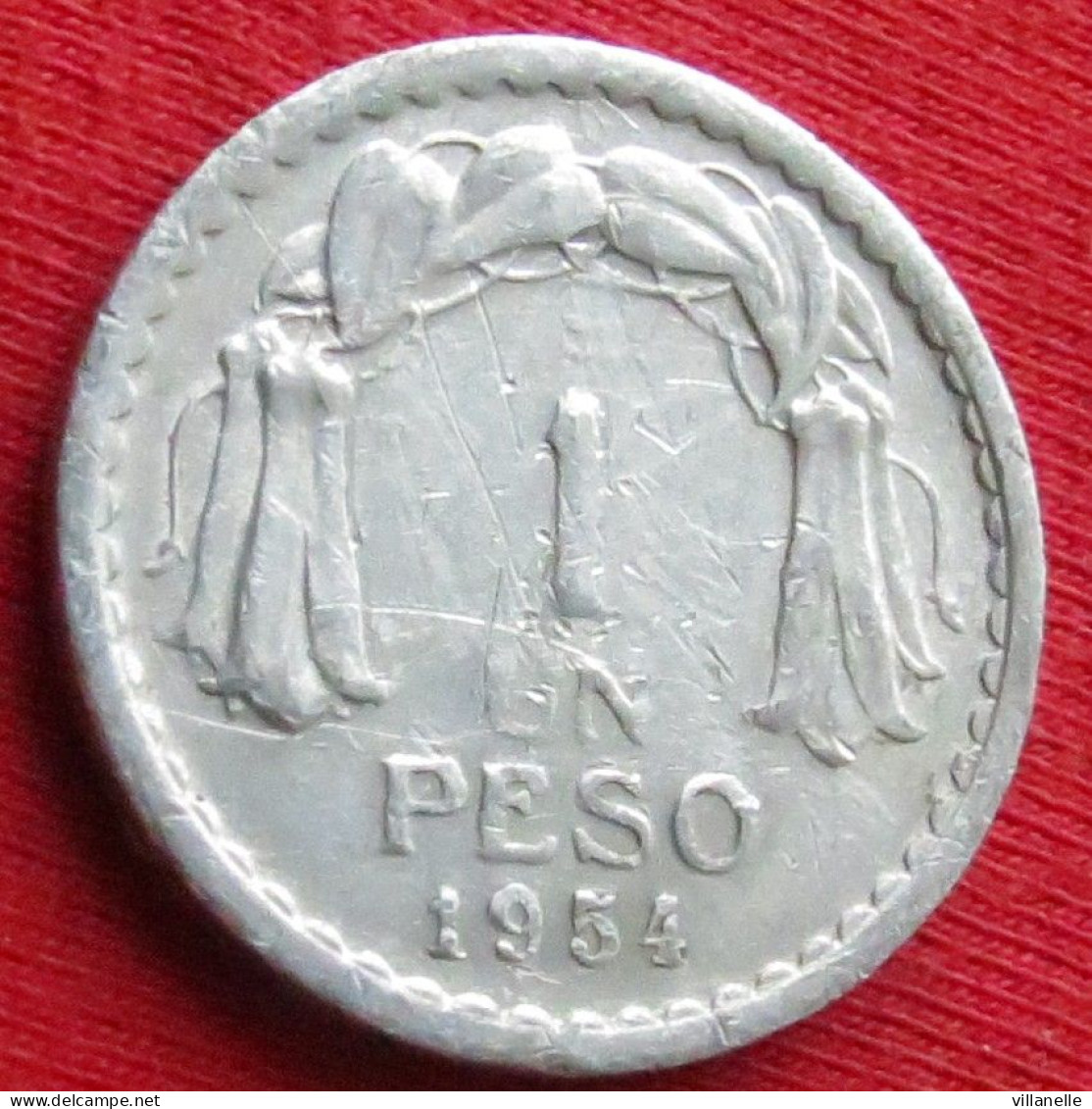 Chile 1 Peso 1954 Chili Alum W ºº - Chili