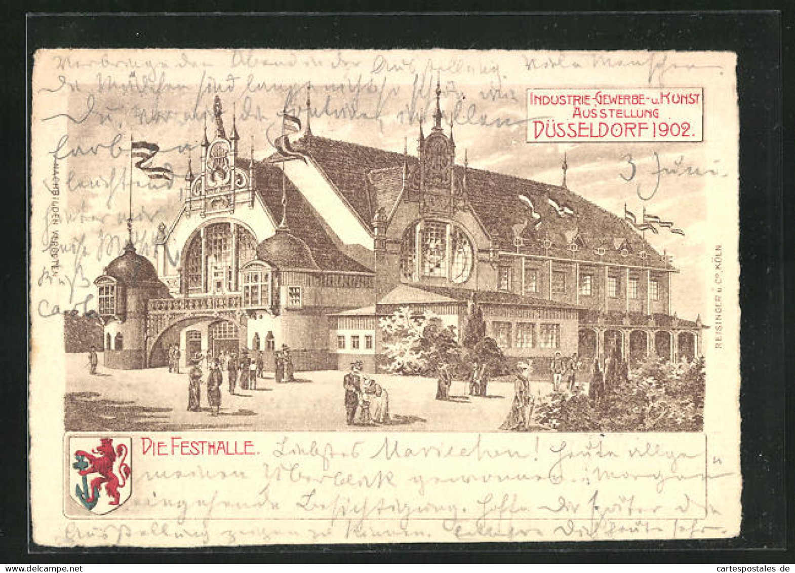 AK Düsseldorf, Industrie-Gewerbe- Und Kunst-Ausstellung 1902, Die Festhalle  - Ausstellungen