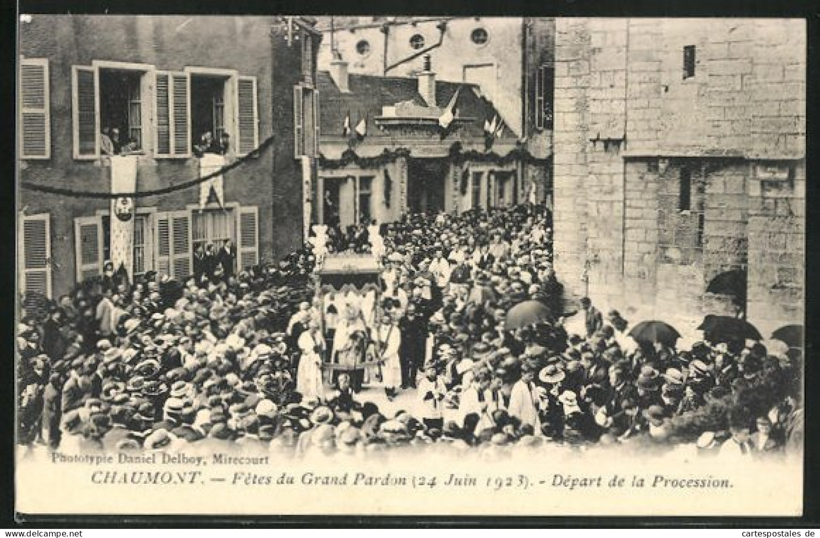 CPA Chaumont, Fêtes Du Grand Pardon 1923, Départ De La Procession  - Chaumont