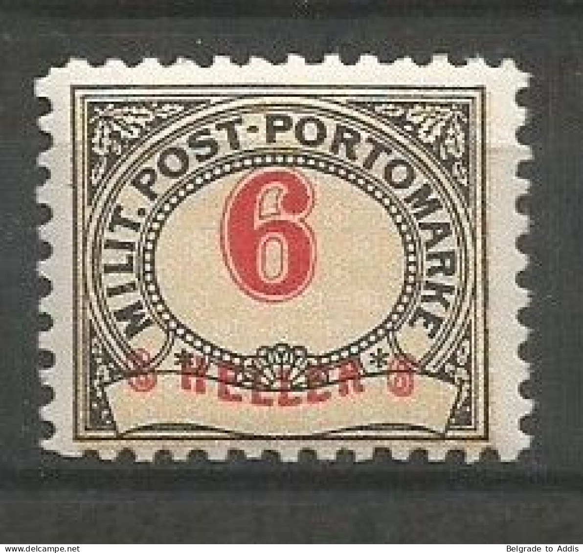 Bosnia Bosnien K.u.K. Austria Hungary Porto Mi.6 ERROR Shifted Red Colour MNH / ** 1904 - Bosnien-Herzegowina