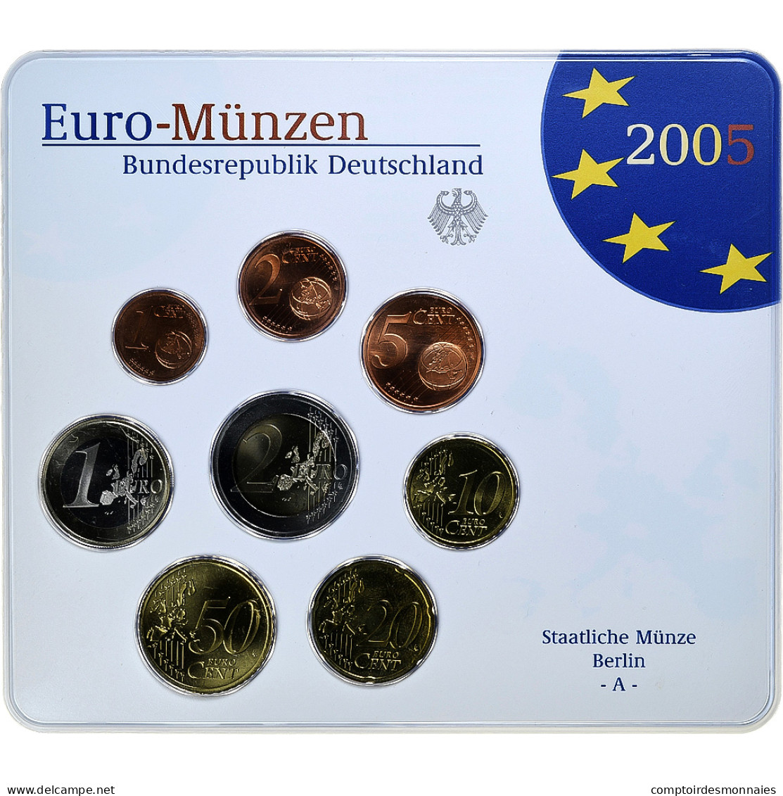 République Fédérale Allemande, Set 1 Ct. - 2 Euro, FDC, Coin Card, 2005 - Duitsland