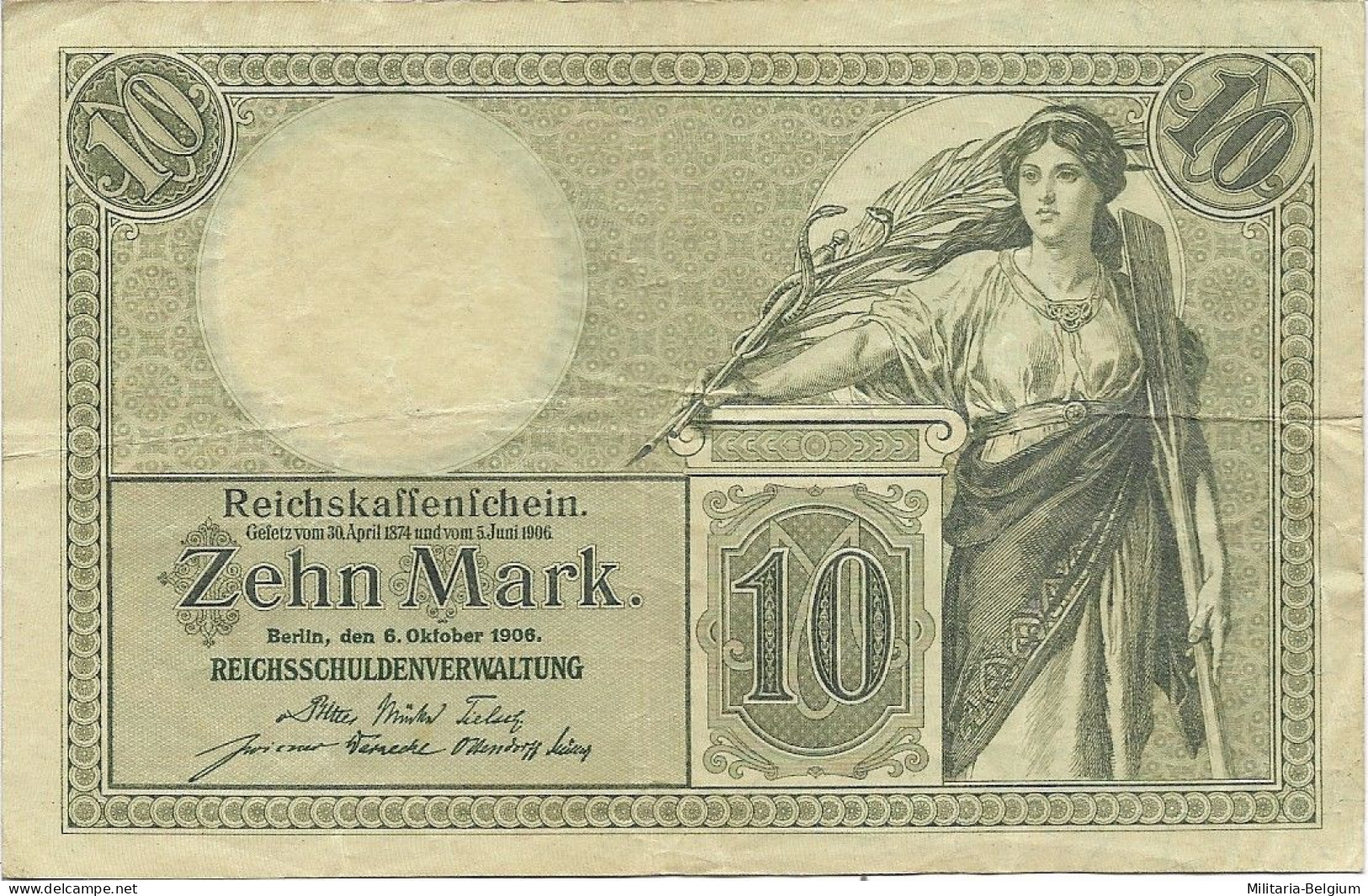 Duitsland - Reichskassenschein - Zehn Mark - 1906 - Sonstige & Ohne Zuordnung